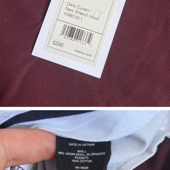 Theory Demitria 2 Dark Currant New Stretch Wool Size 2 - Picture 3 of 3